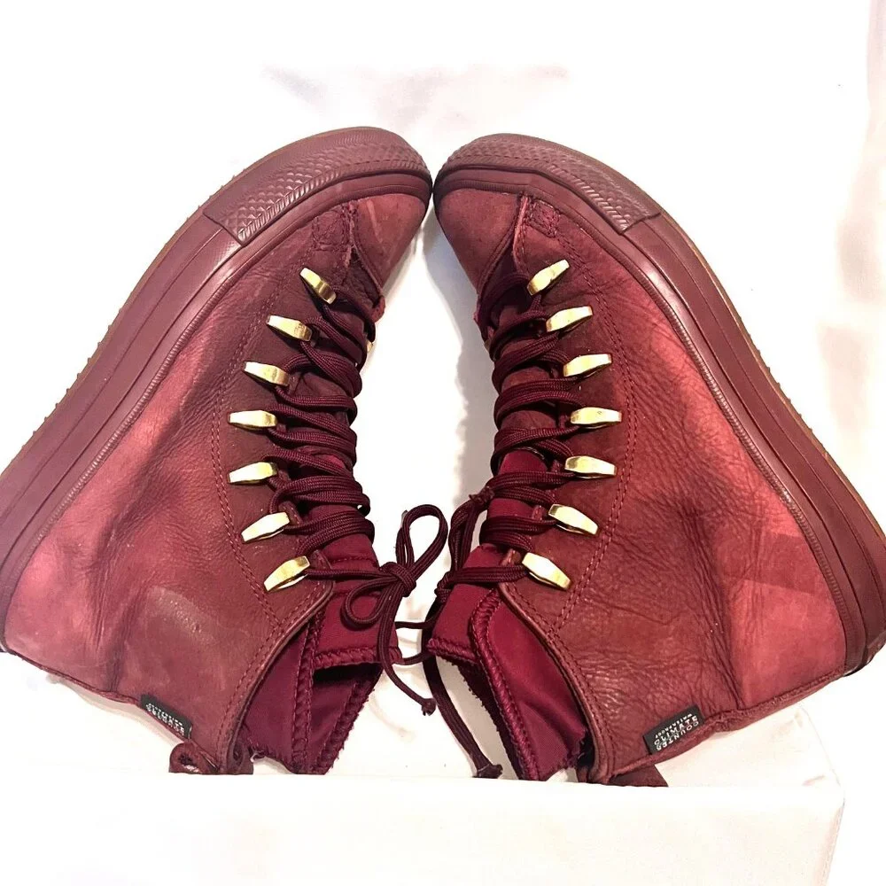 Converse Chuck Taylor All Star ll Leather Boot High-Maroon-(M-6,W-8)-Waterproof